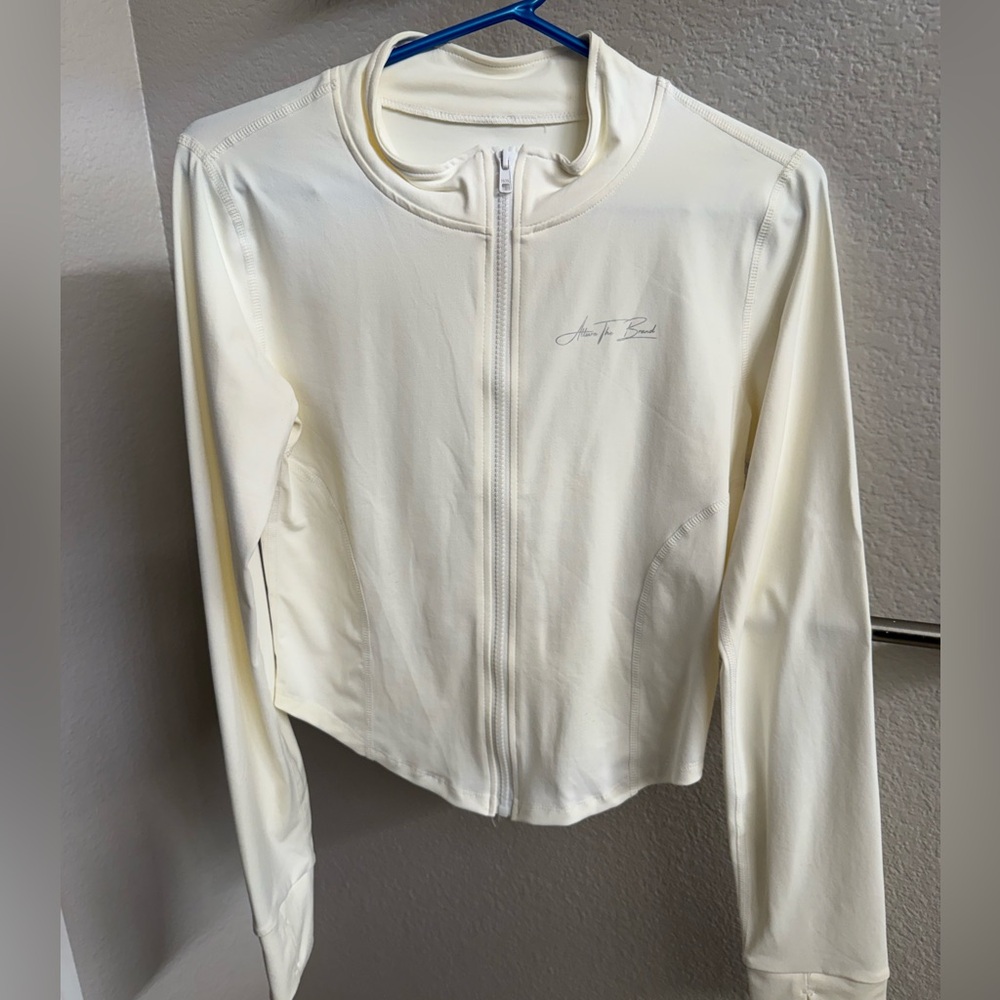 Allure The Brand Cream Zip-Up Long Sleeve Jacket - No Size Tag (Fits Like S/M)